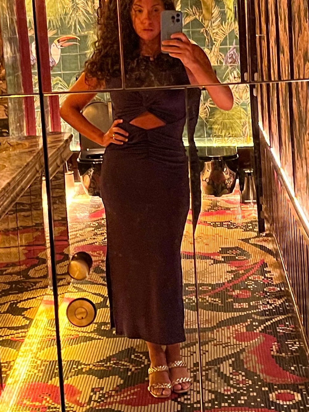 Free with Purchase. Navy Twist-Back Maxi Dress - Women